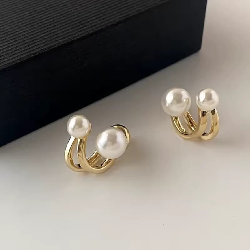 Pearla Vintage Irregular Pearl Earrings